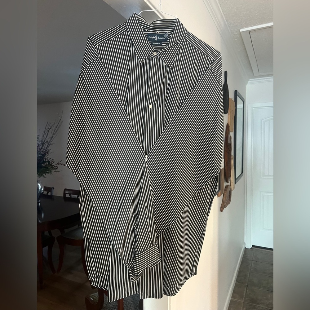 Mens 2XLT Polo/Ralph Lauren Black and White Striped Men's Shirt